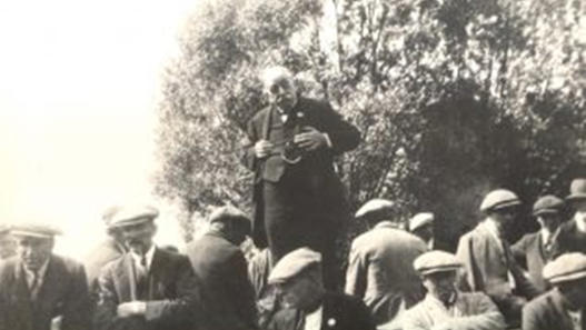 Sir George Edwards at a Public Meeting